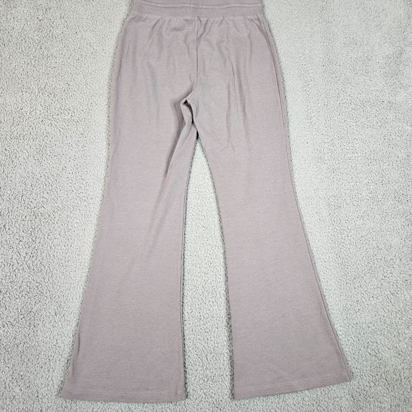 Vintage Sunday Best Women's Gray Waffle Flared Pant Size S Size 28" / US 6 / IT 42 - 2 Thumbnail