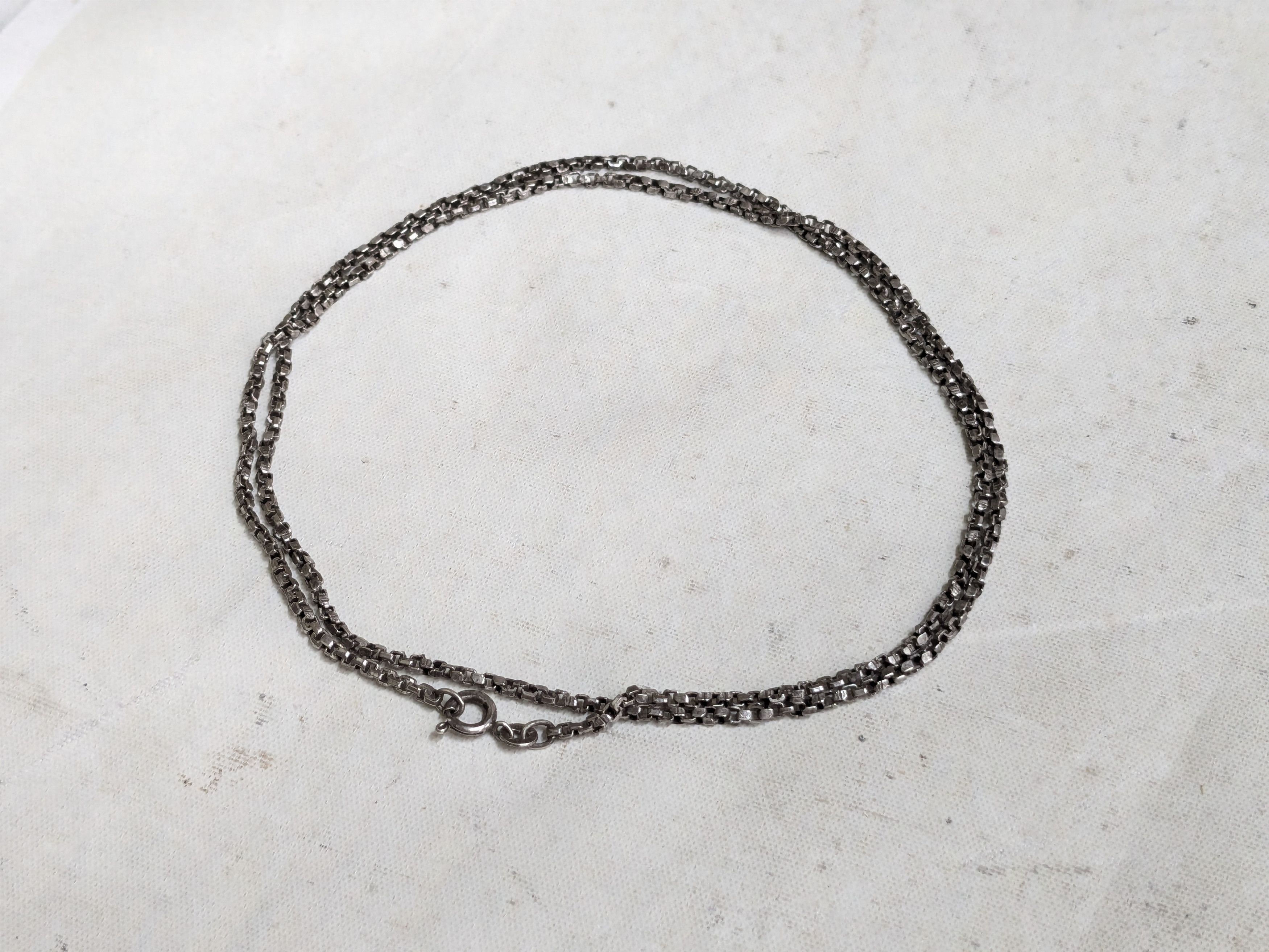 Jewelry Vintage Sterling Silver Box Necklace square 25" Size ONE SIZE - 4 Thumbnail