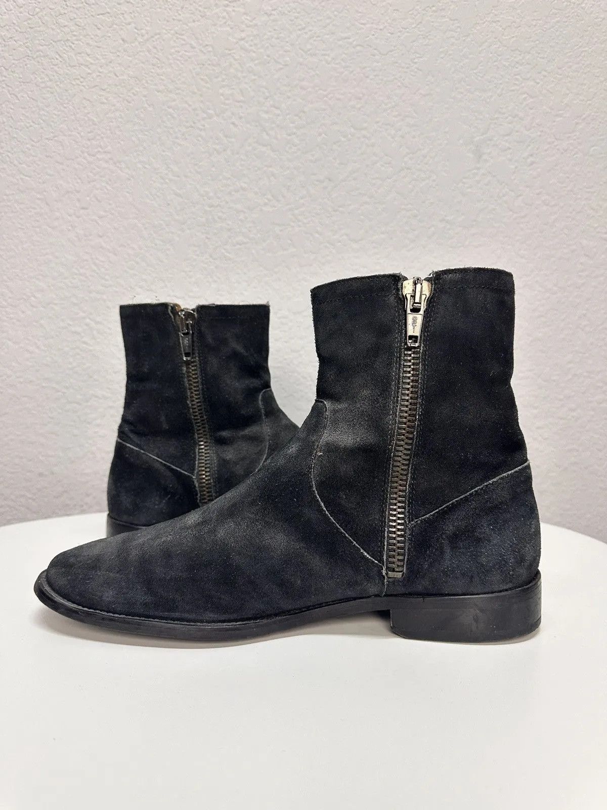 14th Addiction Leather Mens Boots AS 98 Style Rick Owens Meltal Zip Italy Size US 8 / EU 41 - 7 Thumbnail