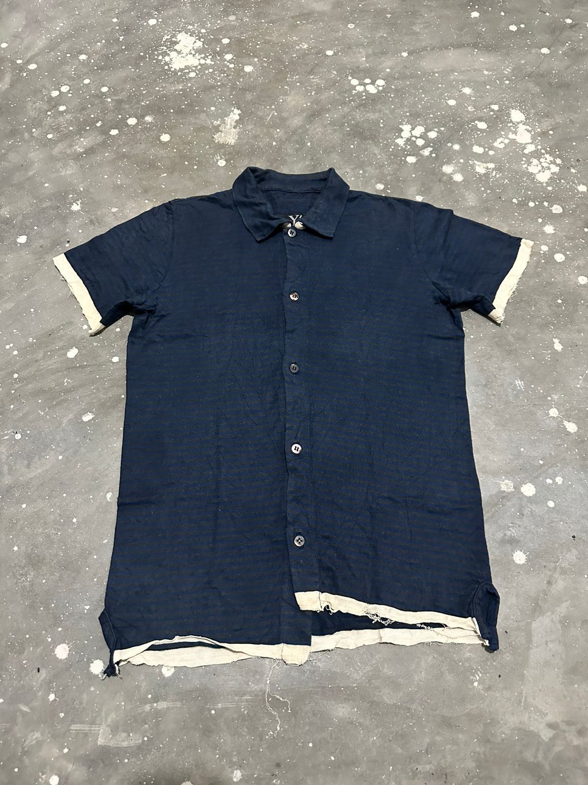 Yohji Yamamoto 🔥Ys Yohji Yamamoto Asymmetric Cotton Shirt distressed Hem Size US S / EU 44-46 / 1 - 1 Thumbnail