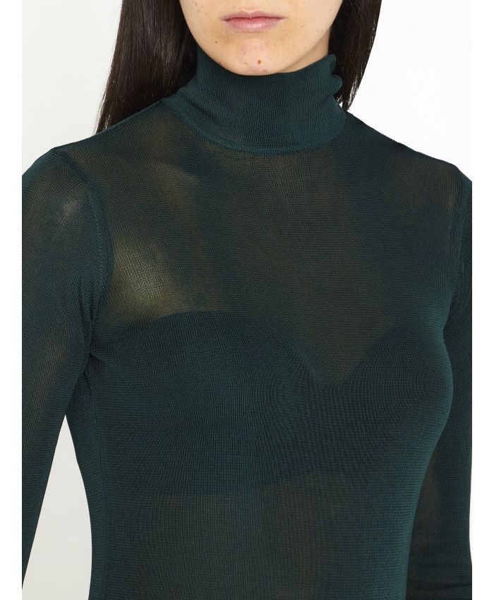 Saint Laurent Paris o1s1wg111024 Long Dress in Knit in Green Size L / US 10 / IT 46 - 4 Thumbnail