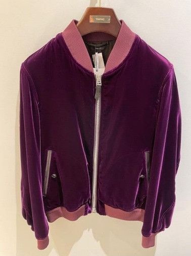 Tom Ford o1w1db10425 OBS038 Velvet Bomber Jacket in Purple Size US L / EU 52-54 / 3 - 1 Thumbnail