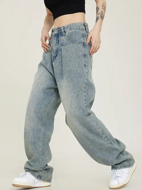 Japanese Brand Yuri American retro washed loose versatile wide-leg jeans Size US 32 / EU 48 - 4 Thumbnail