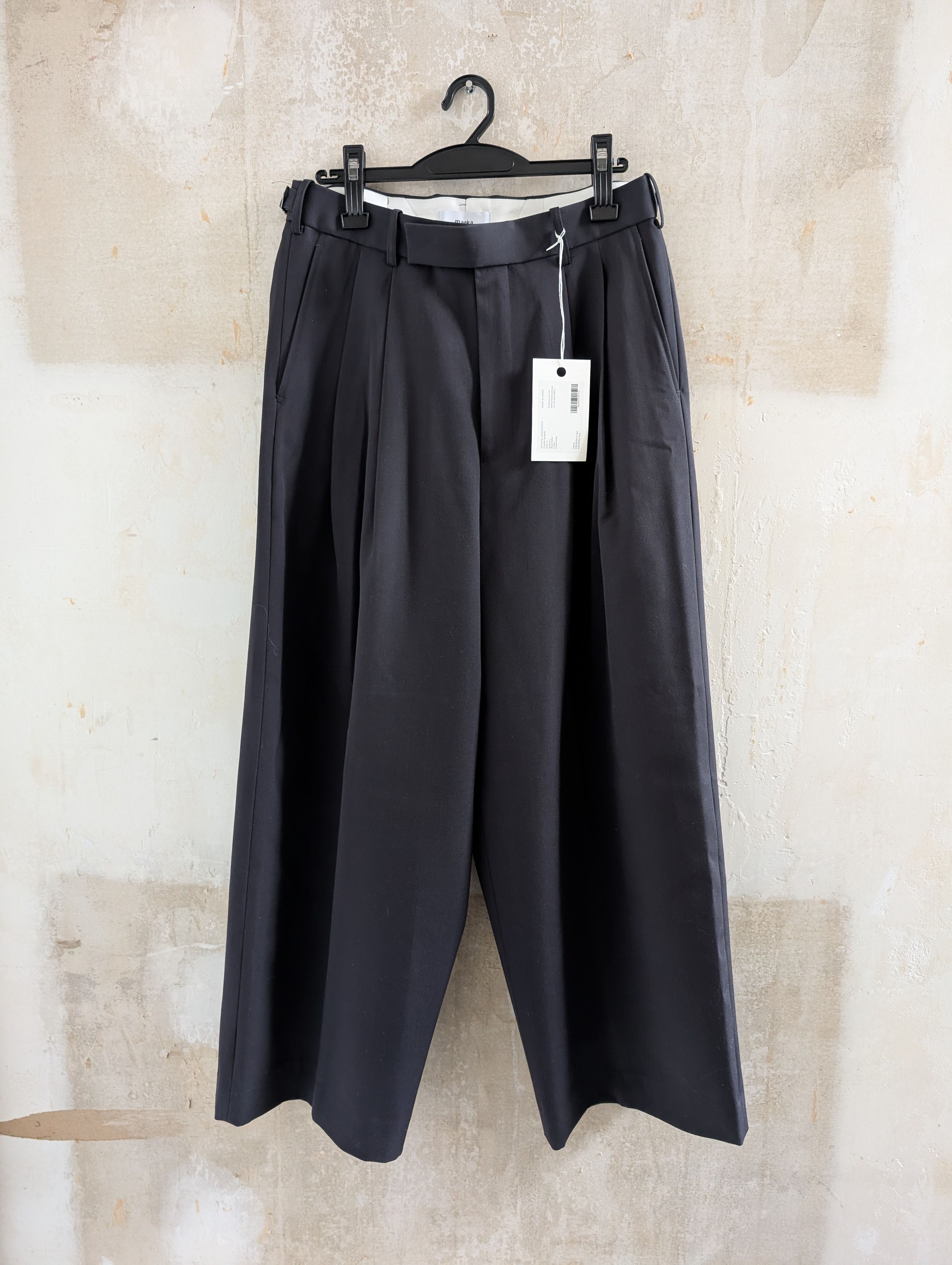 Markaware 2/60 Wool Garbadine Trousers (Baggy) M. Gray Size US 31 - 5 Thumbnail