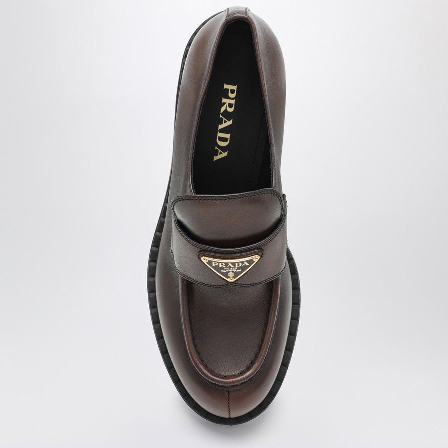 Prada o1d2blof0924 Leather Moccasin in Dark Brown Size US 7.5 / IT 37.5 - 3 Thumbnail
