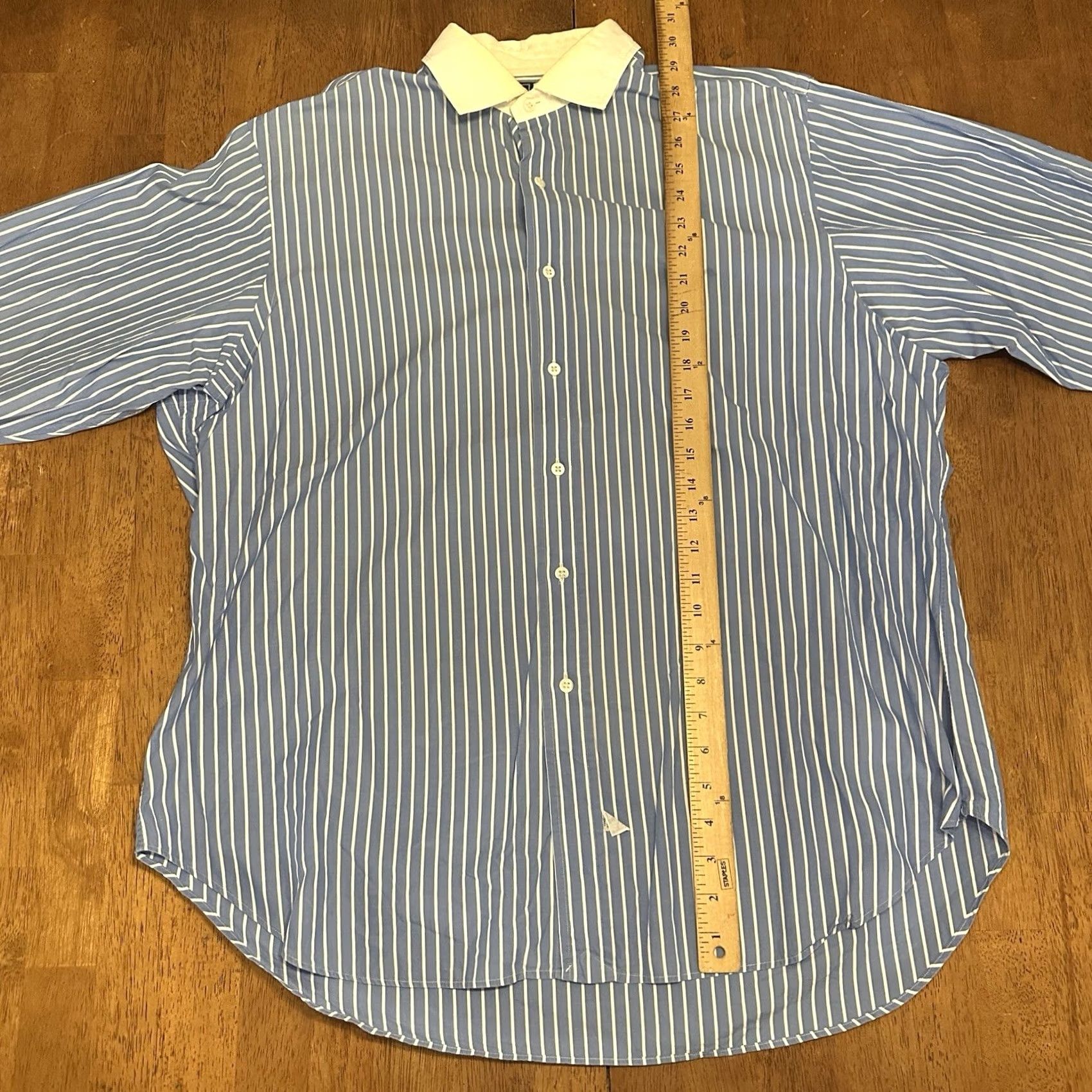 Ralph Lauren VINTAGE Ralph Lauren Blue Striped Button-Down Shirt Men’s XL Y2K Size US XL / EU 56 / 4 - 7 Thumbnail