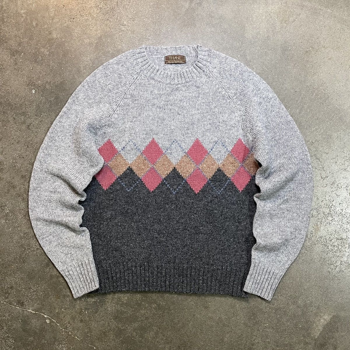 Vintage Vintage Thane Shetland Wool Geometric Knit Fisherman Sweater Size US L / EU 52-54 / 3 - 1 Thumbnail