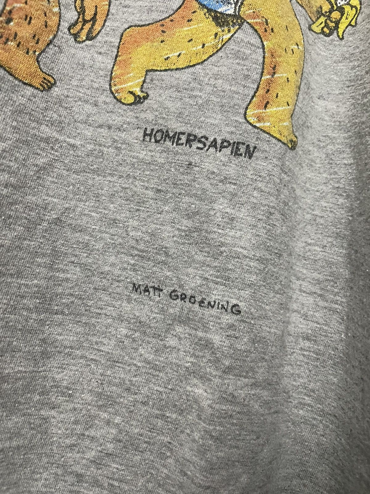 Vintage 1996 Vintage Homersapien Simpsons Gray Cartoon Tee L Size US L / EU 52-54 / 3 - 9 Thumbnail