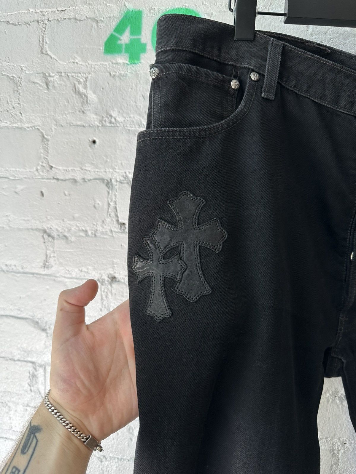 Chrome Hearts Faded Chrome Hearts Leather Cross Patch Levi’s Size US 36 / EU 52 - 2 Thumbnail