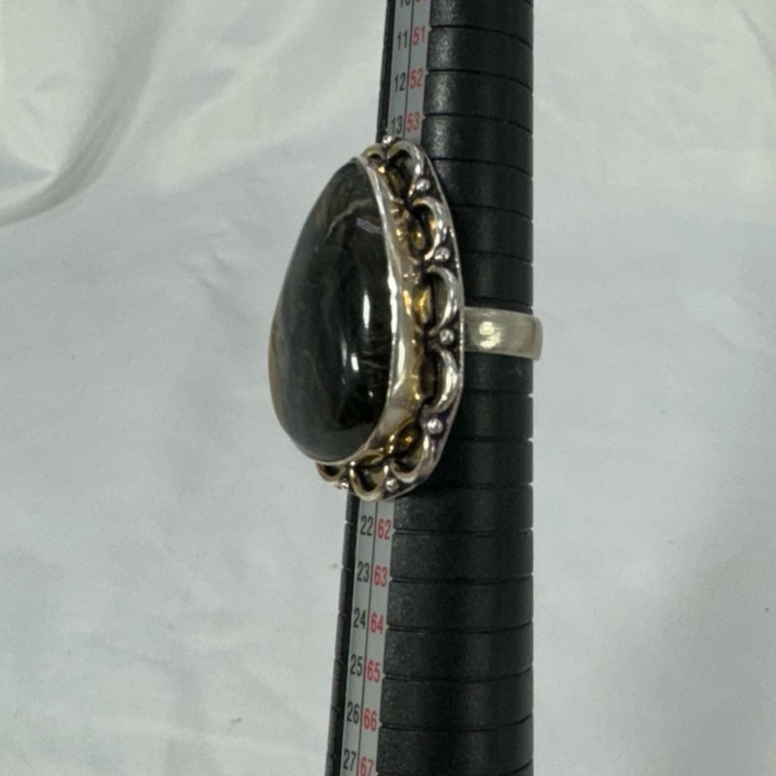 NBDN Nobrandedon VTG style Sterling Silver Tigers Eye ring Size ONE SIZE - 4 Thumbnail