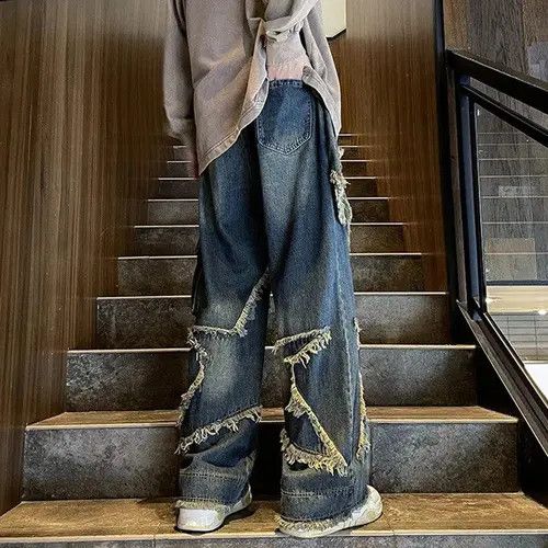 Jean Asakura x Rieko Embroidered Baggy Wide Leg Denim Jeans Size US 30 / EU 46 - 3 Thumbnail