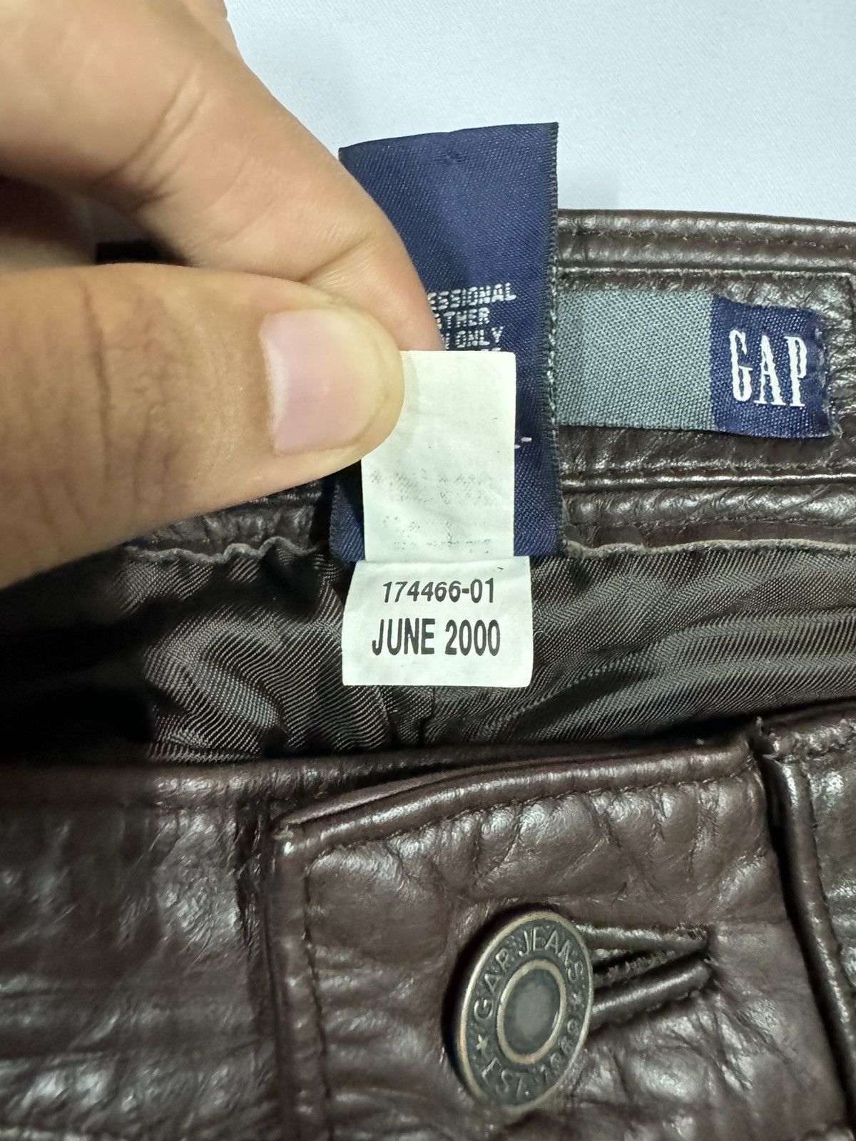 Gap × Vintage Vtg🔥Y2k 2000 Gap Bikers Boot Fit Leather Pants Size US 28 / EU 44 - 15 Thumbnail