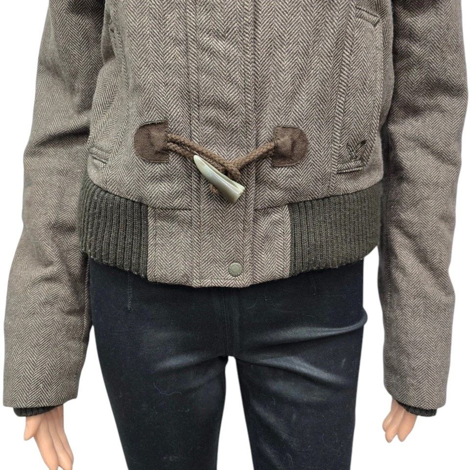 American Eagle Outfitters American Eagle Bomber Jacket Zip Toggle Herringbone Wool ble Size S / US 4 / IT 40 - 7 Thumbnail
