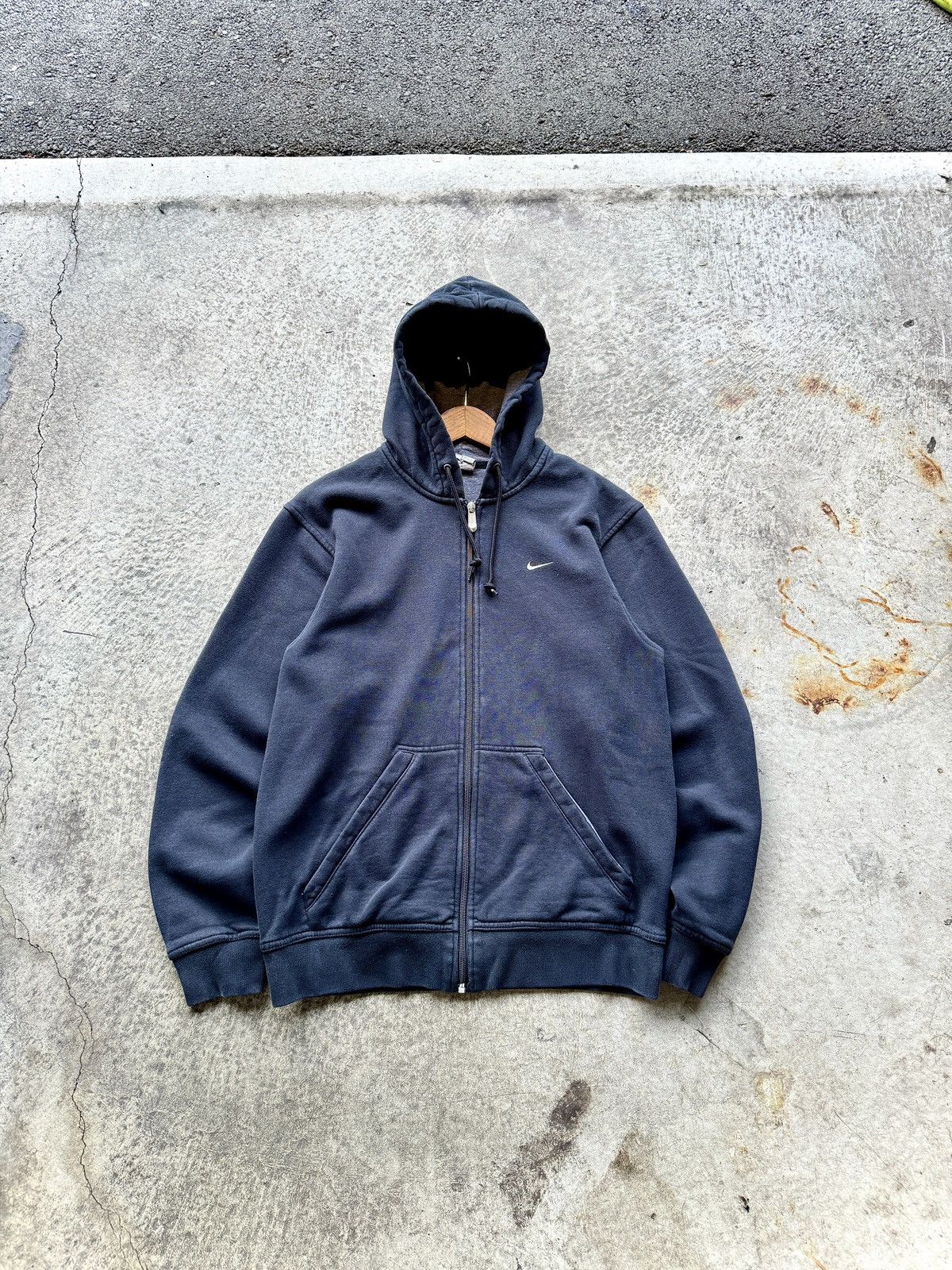 Vintage y2k silver tag Nike retro zip up blank hoodie