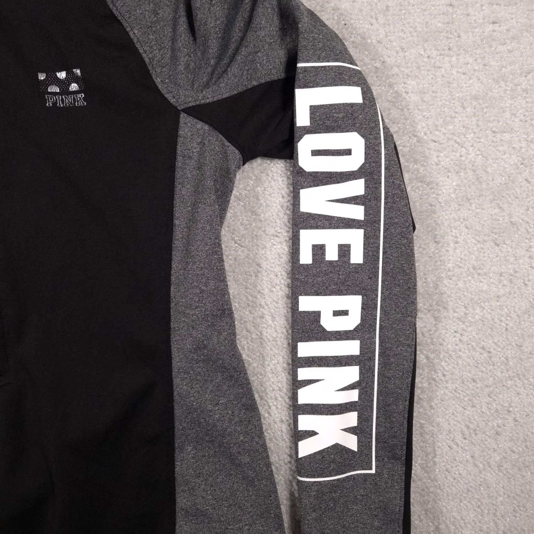 Pinko PINK Victoria's Secret Pullover Womens XS Black Ultimate Quarter Zip Love Pink Pullover Tee Shirt Hoodie? Size XS / US 0-2 / IT 36-38 - 4 Thumbnail