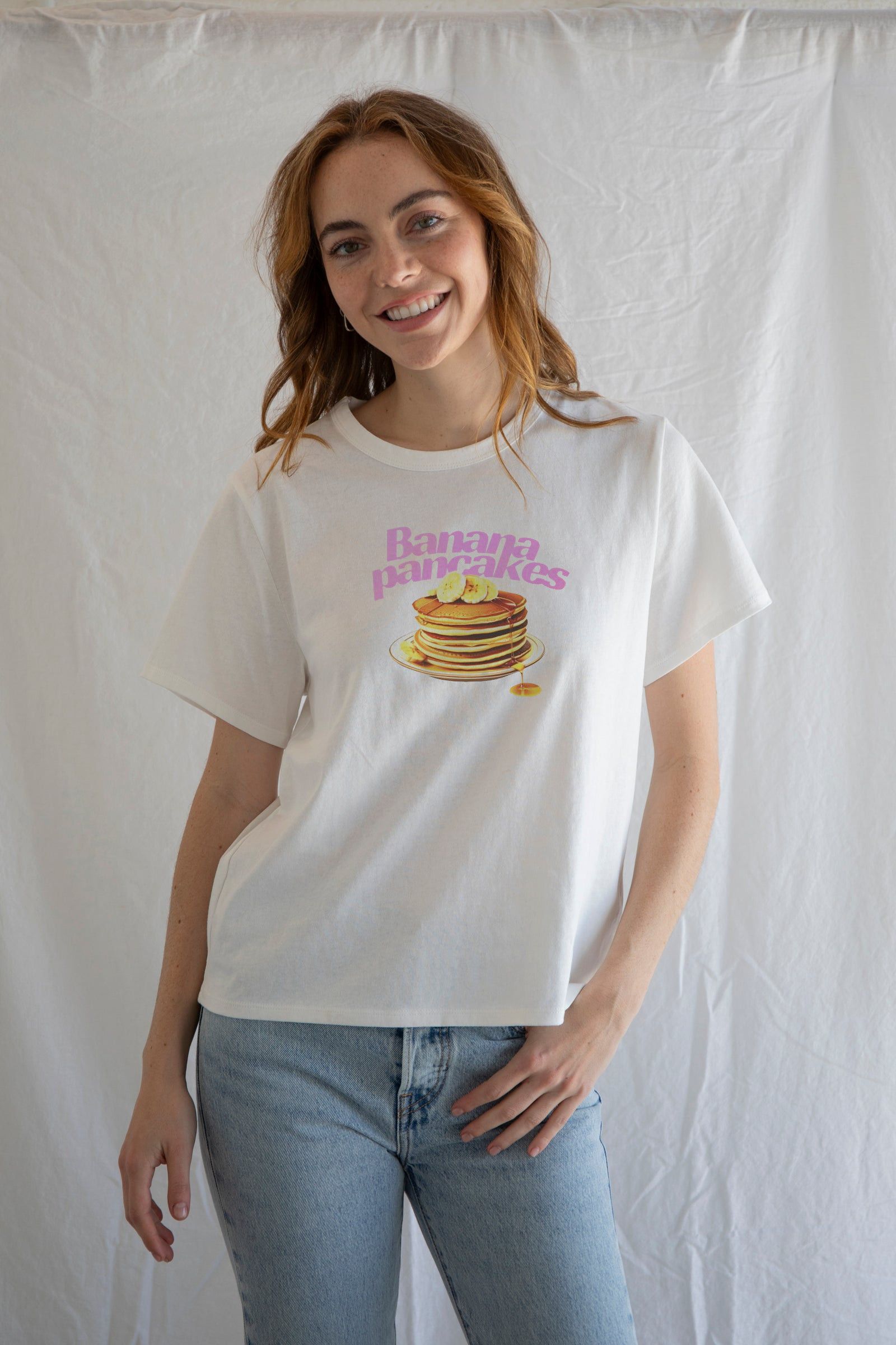 Designer × Vintage Banana Pancakes Tee | Playful Vintage Graphic T-Shirt Size S / US 4 / IT 40 - 1 Thumbnail