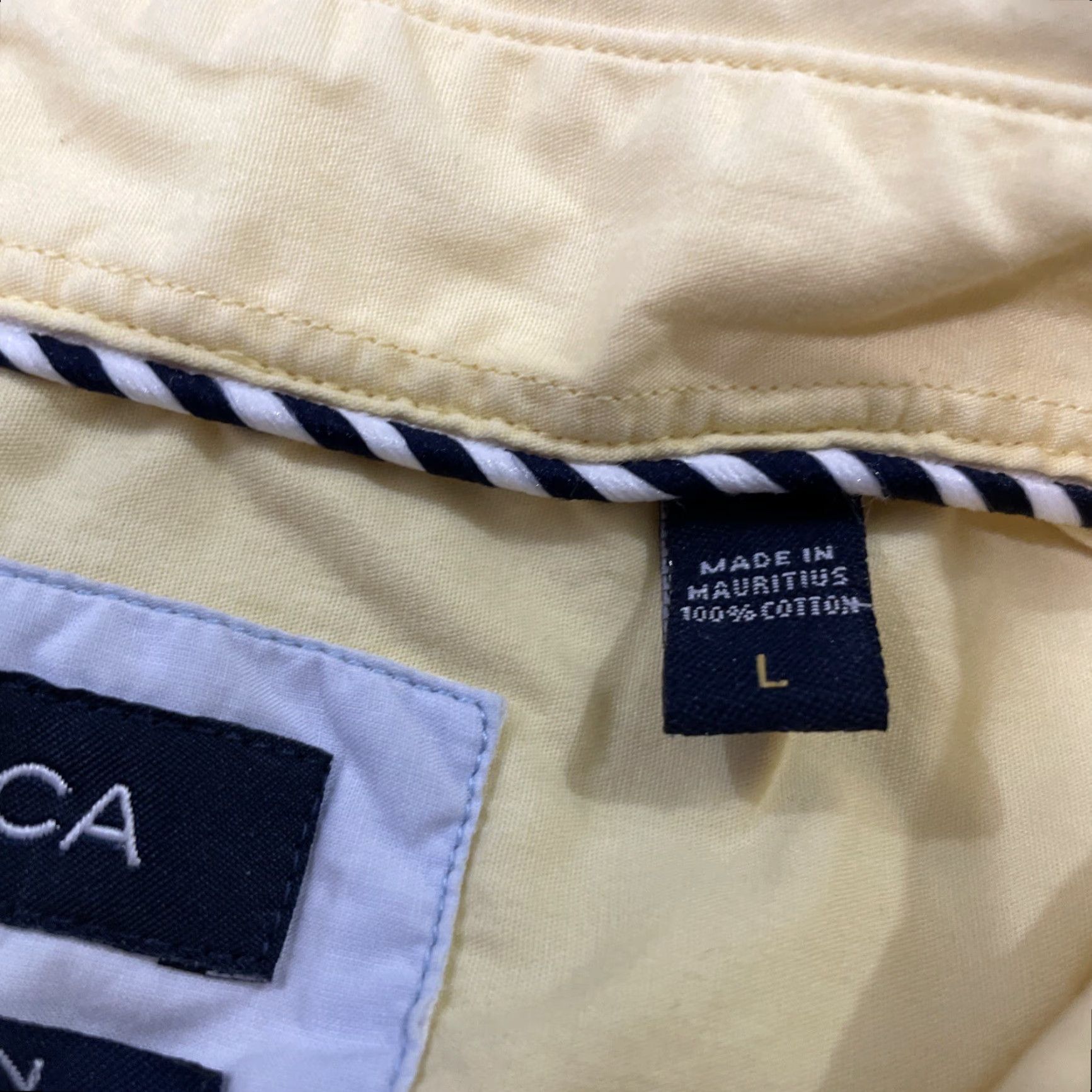 Nautica Nautica Shirt Men L Yellow Pocket Logo Sanded Poplin Matte Retro Beach Capsule - Button-Up Casual/Workwear Size US L / EU 52-54 / 3 - 5 Thumbnail