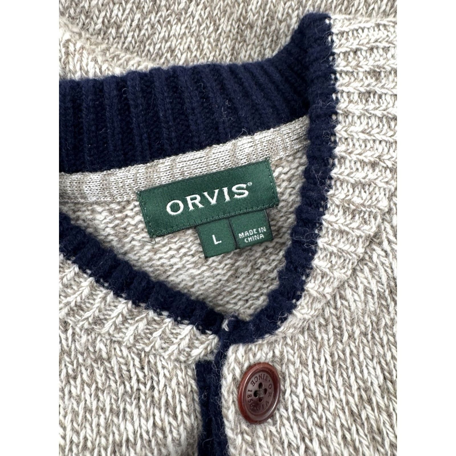 Orvis ORVIS Wool Button Collar Knit Fisherman Sweater L Mens Grayish Olive Beige Pullover Wool Knit RRB EXCELLENT Size US L / EU 52-54 / 3 - 5 Thumbnail