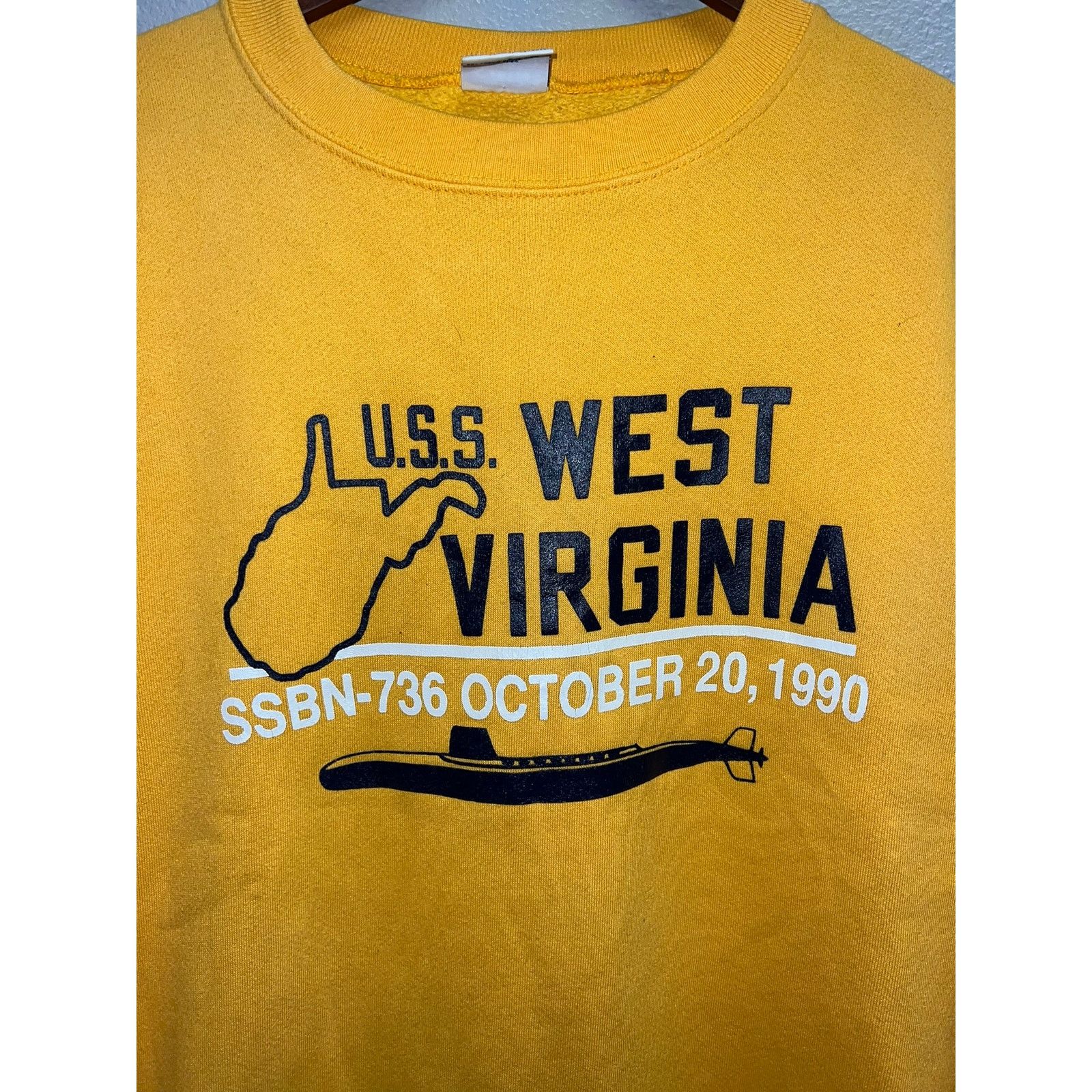 Vintage Vintage Submarine Sweatshirt USS West Virginia Crewneck 90s Size US L / EU 52-54 / 3 - 4 Thumbnail