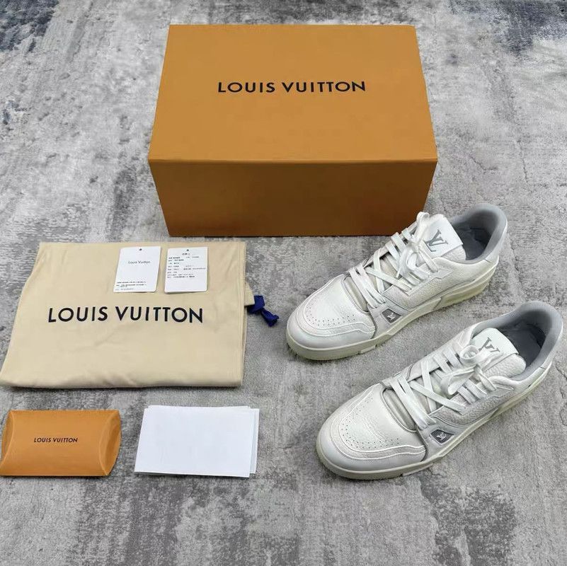Louis Vuitton Louis Vuitton White Cement Low Top Sneakers - Size US 11 / EU 44 - 6 Thumbnail