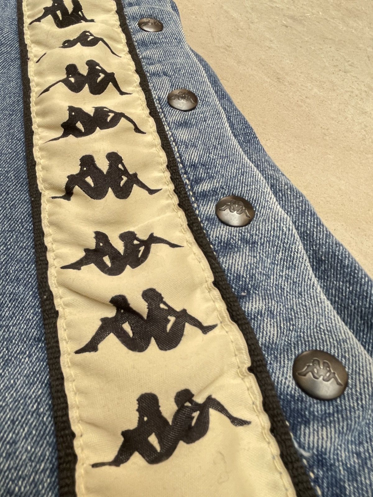 Kappa 🔥 Kappa Side Tape Snap Jeans Y2K Flare Bootcut S Size 30" / US 8 / IT 44 - 12 Thumbnail