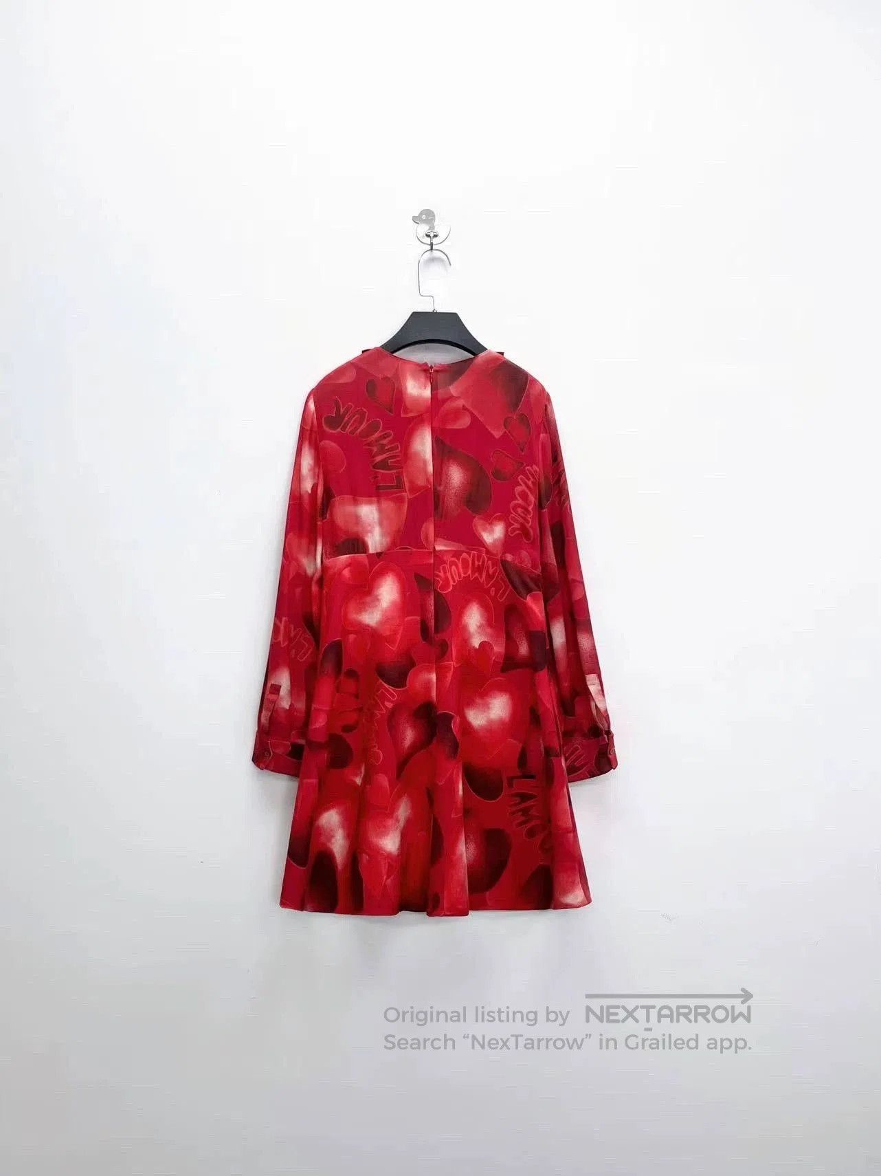 Valentino red floral heart print dress by Valentino. Size M / US 6-8 / IT 42-44 - 2 Thumbnail