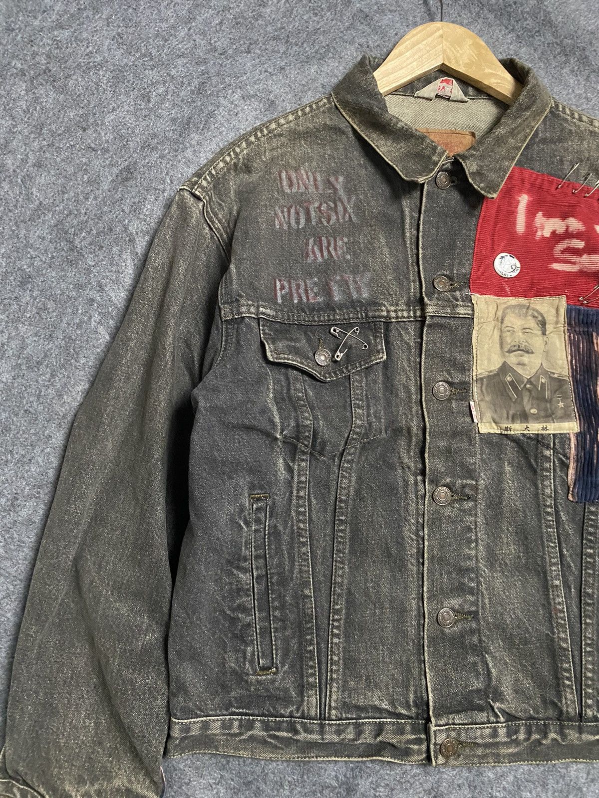 Levi's Vintage Clothing Trash Faded Levi’s Denim Custom Punk Jacket Size US M / EU 48-50 / 2 - 4 Thumbnail