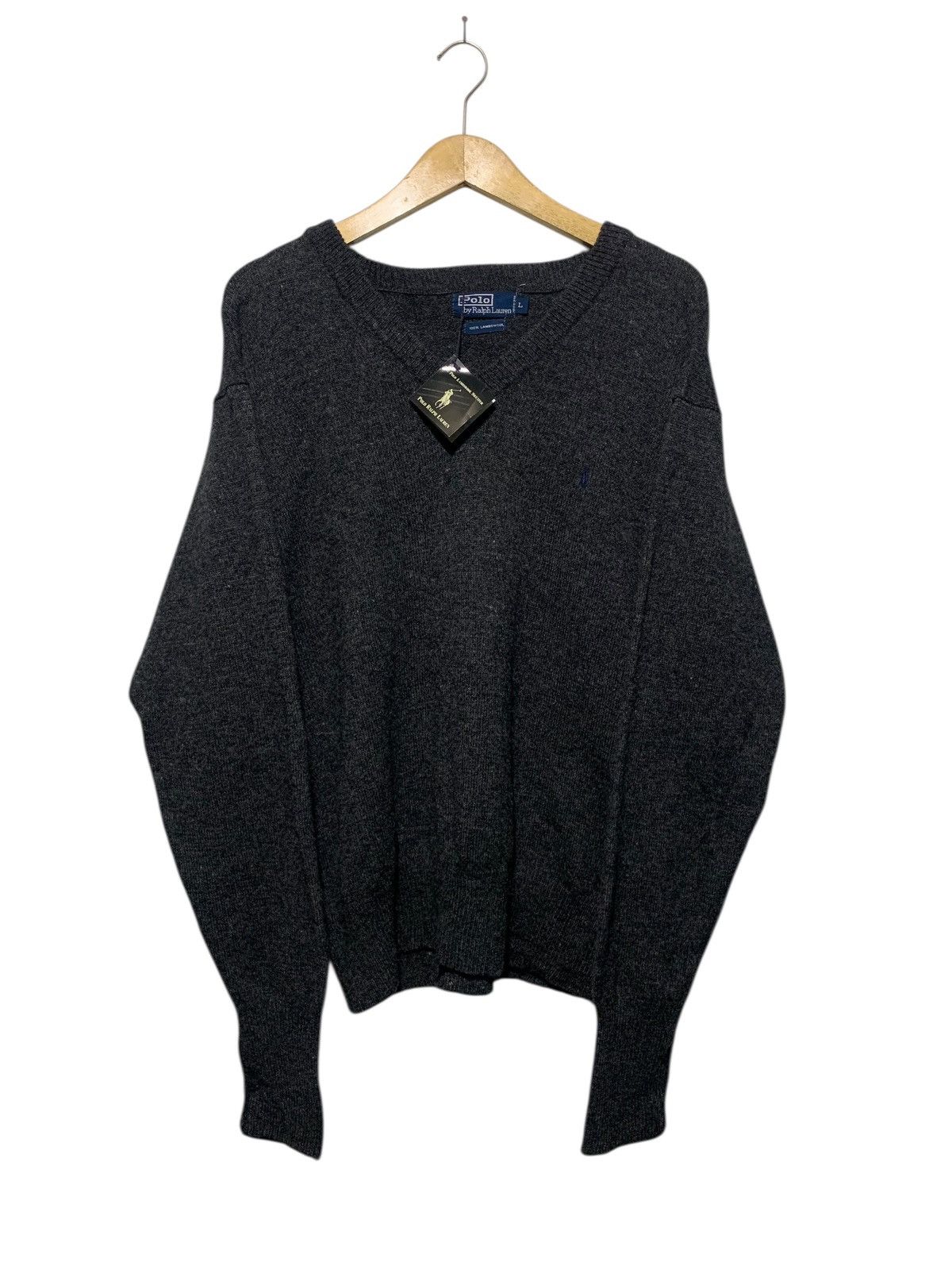 Polo Ralph Lauren NWT! vintage Polo RL Lambswool V neck sweater Size US L / EU 52-54 / 3 - 1 Thumbnail
