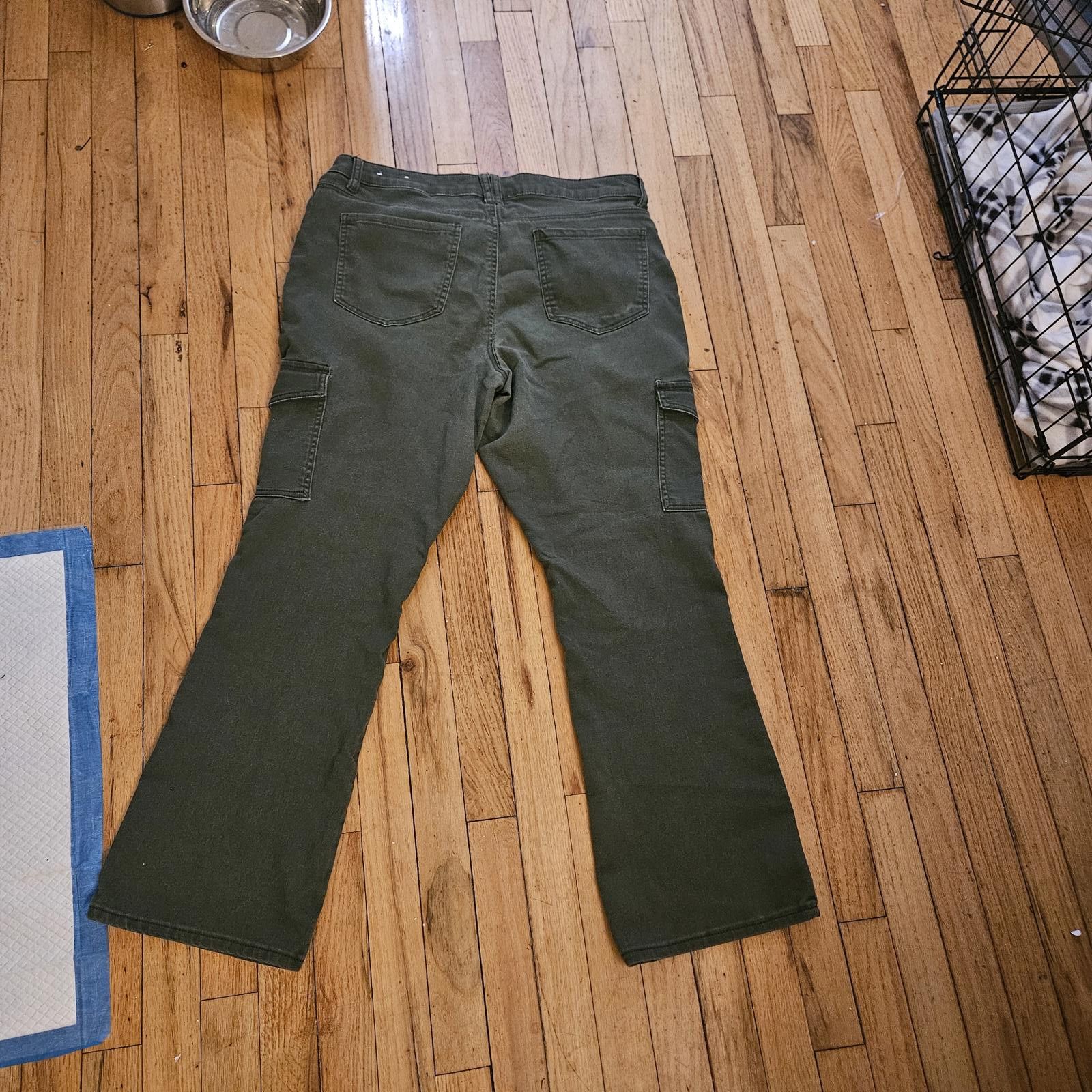 Designer Indigo Fusion Women's Cargo Pants - Size 16 - Olive Green Size 38" / US 16 / IT 52 - 2 Thumbnail