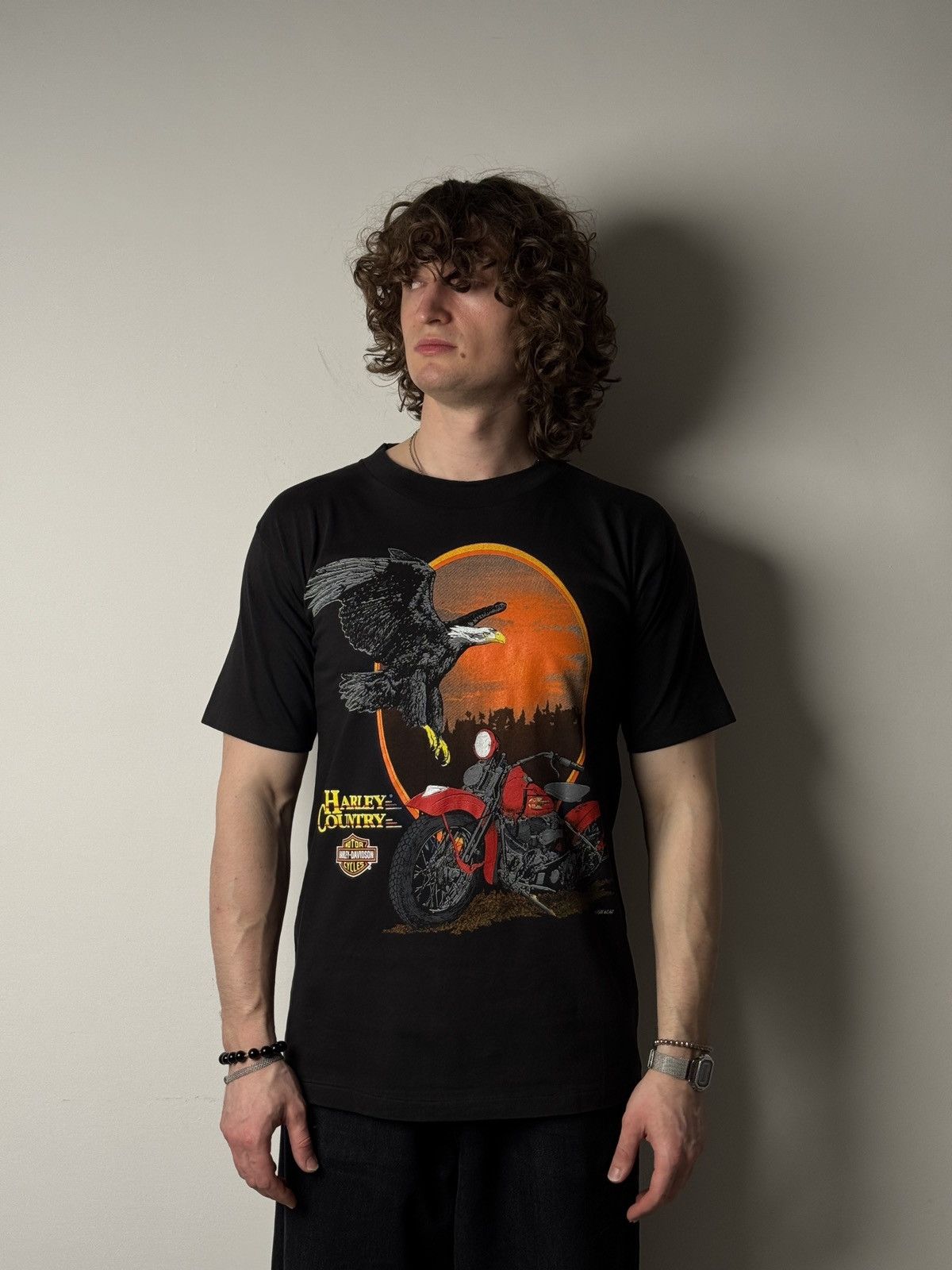 Harley Davidson Vintage 1995 Harley-Davidson “Harley Country” T-Shirt Size US M / EU 48-50 / 2 - 14 Thumbnail