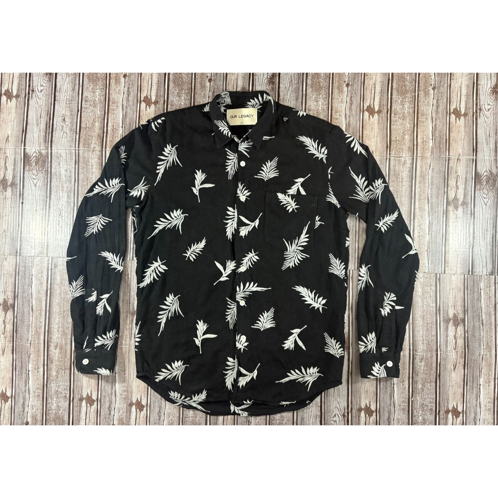 Our Legacy Our Legacy wool blend Embroidered leaf shirt color black whi Size US XXL / EU 58 / 5 - 1 Thumbnail