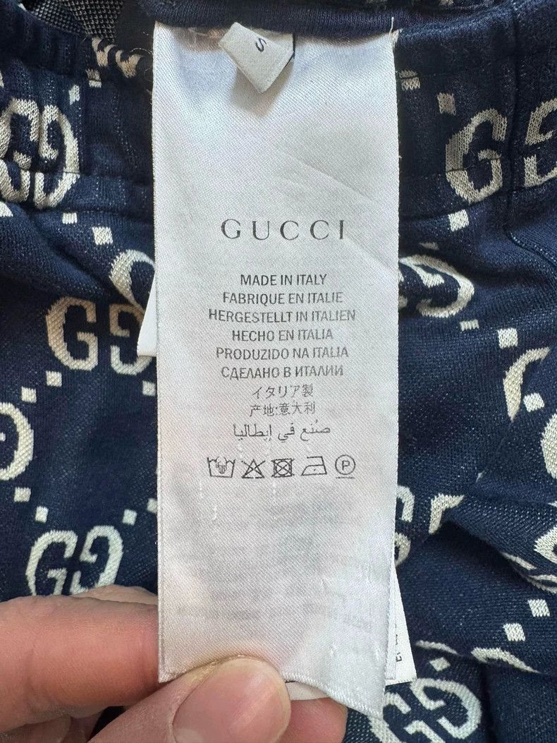 Gucci Gucci Size S Navy blue jacquard double G full logo sports t Size US 30 / EU 46 - 5 Thumbnail
