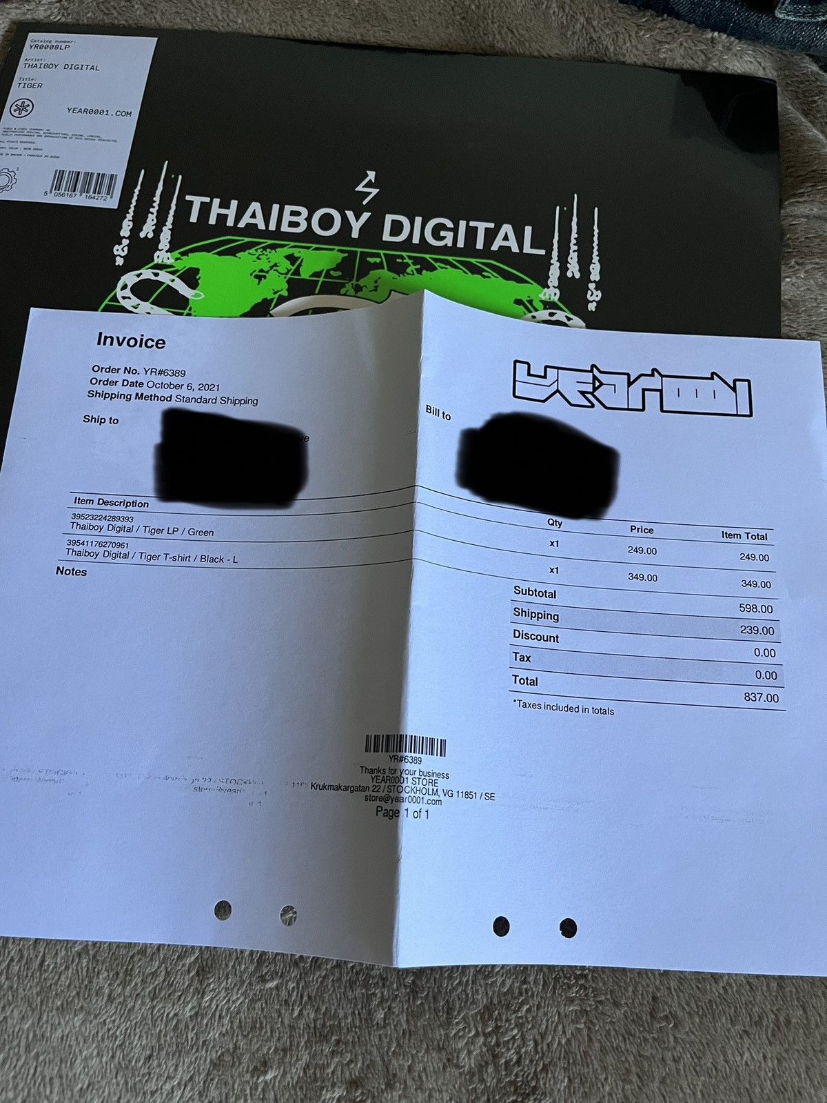 Drain Gang × Sad Boys Thaiboy Digital Tiger Vinyl Record Size ONE SIZE - 4 Thumbnail