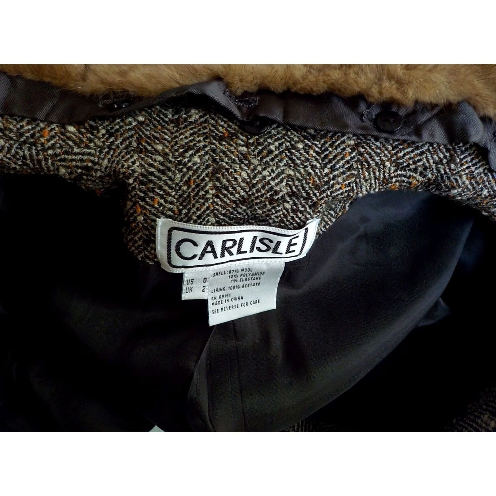 Vintage VINTAGE Carlisle Blazer Skirt Set Wool Blend-Removable Fur Collar Brown Size 0 2 Women’s 2 Piece Women Brown Skirt Suit Mens? No Size 25" / US 0 / IT 36 - 6 Thumbnail