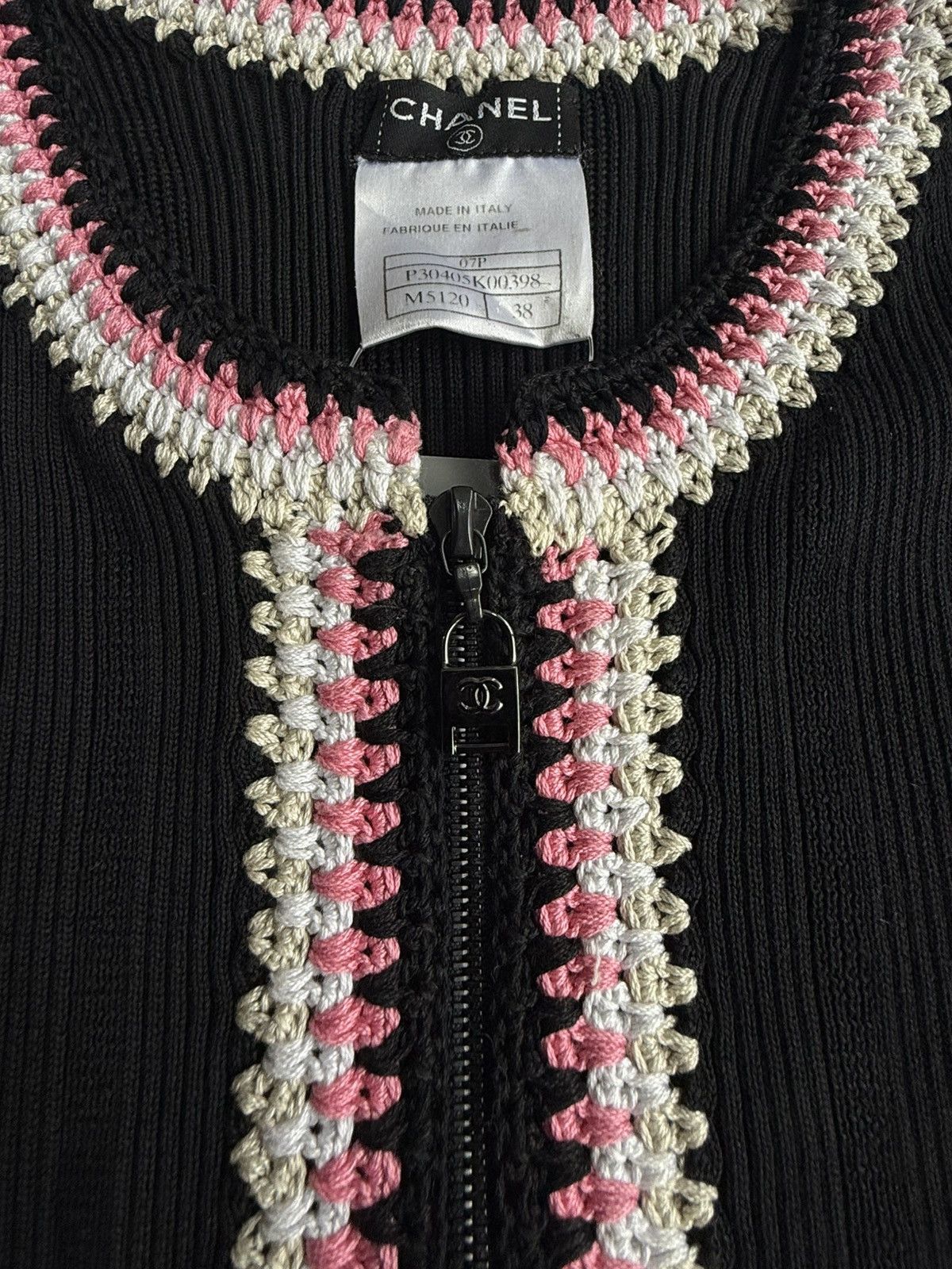 Chanel 2007 Chanel - Trimmed Half Zip Knit Tank Size XS / US 0-2 / IT 36-38 - 6 Thumbnail