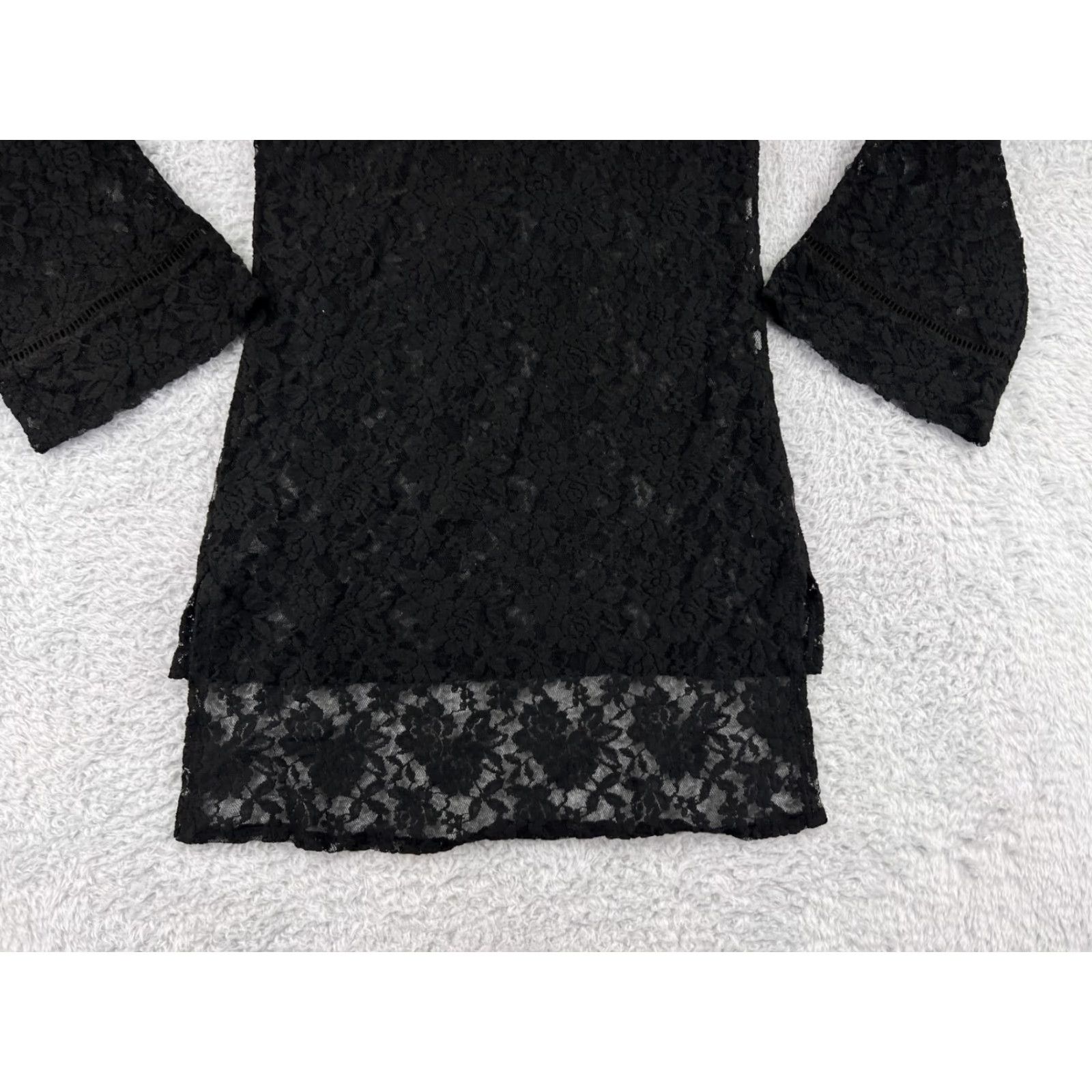 Vintage VINTAGE LA Made Womens Blouse Long Sleeve V-Neck Lace Overlay Floral Small Black Casual Shirt Adult Oktoberfest Dress UpWeekend Wear Size S / US 4 / IT 40 - 7 Thumbnail
