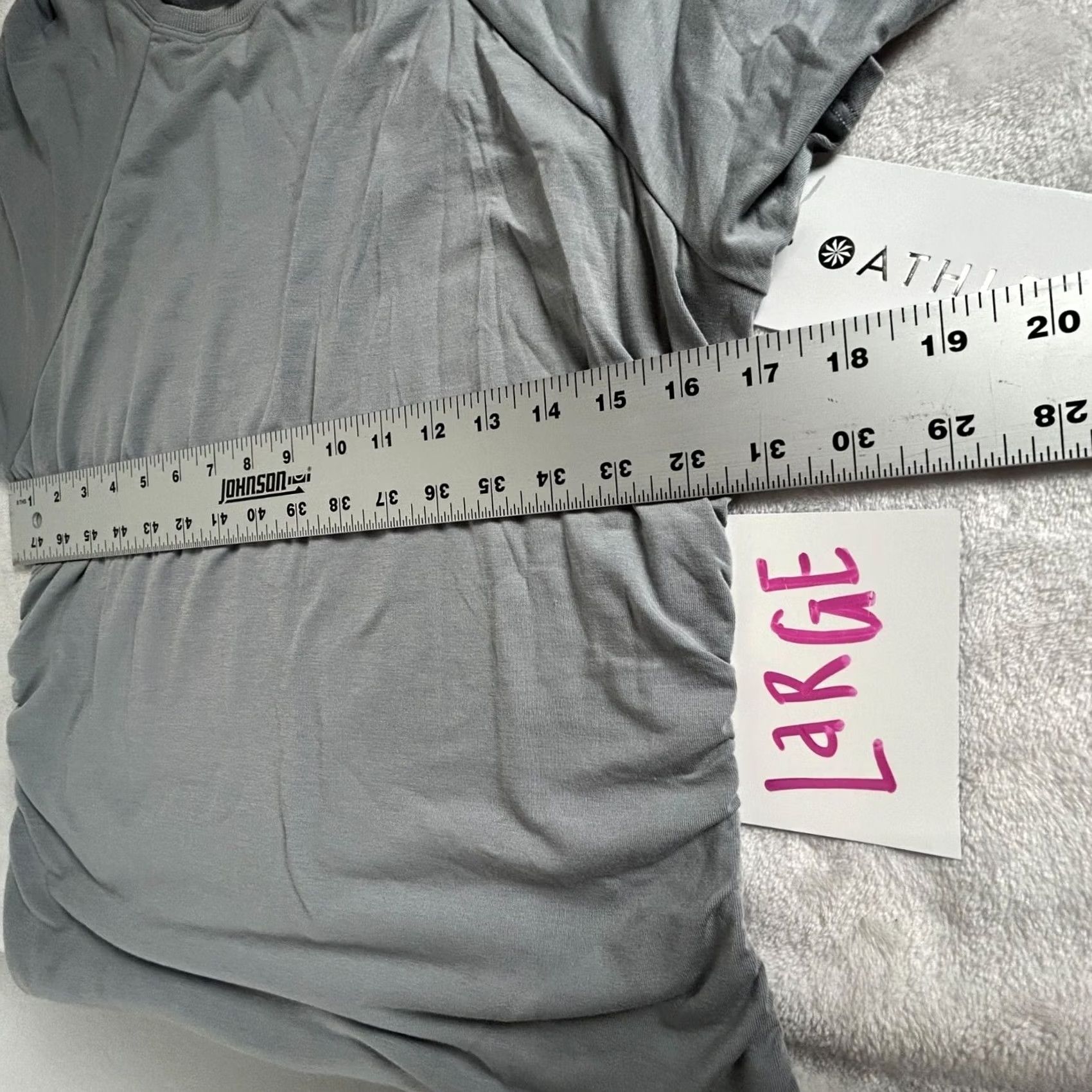 Athleta Athleta With Ease Cinch Tee Womens Large Gray Short Sleeve Active Breathable New Size 36" / US 14 / IT 50 - 6 Thumbnail