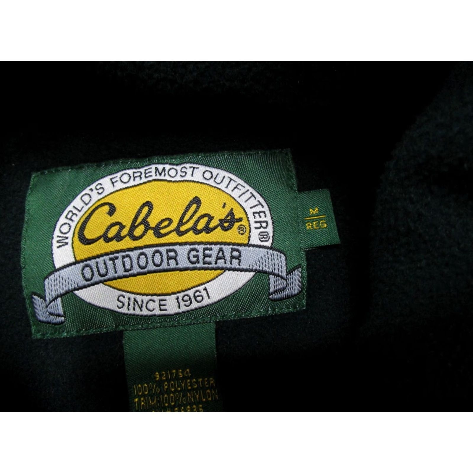 Vintage VINTAGE Cabela's Jacket Outdoor Shirt Mens M Green Fleece Zip Pocket Stand-Up Collar Middle-Length Size US M / EU 48-50 / 2 - 2 Thumbnail