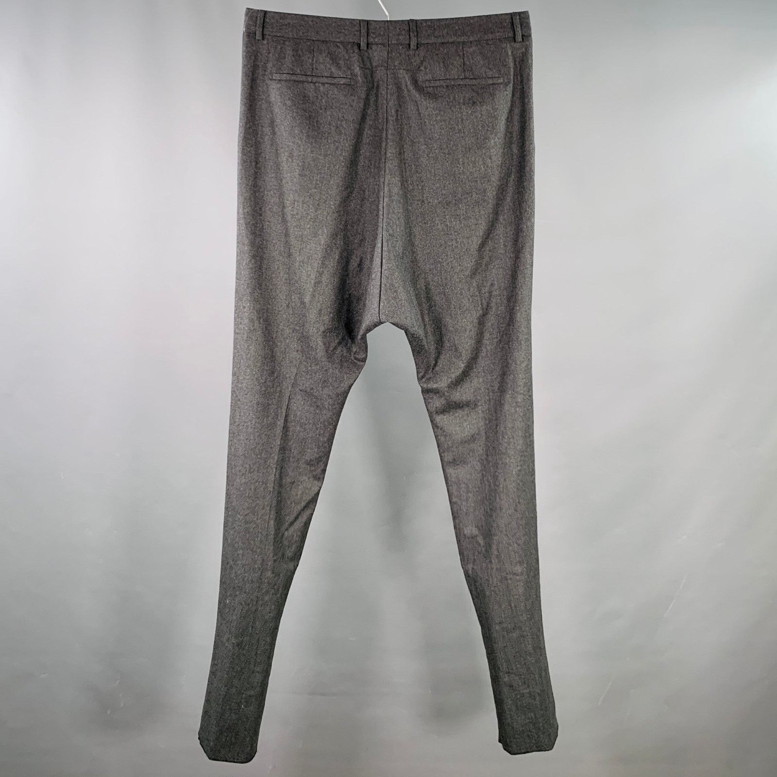 Givenchy GIVENCHY Size 36 Grey Charcoal Wool Pleated Dress Pants Size US 36 / EU 52 - 3 Thumbnail