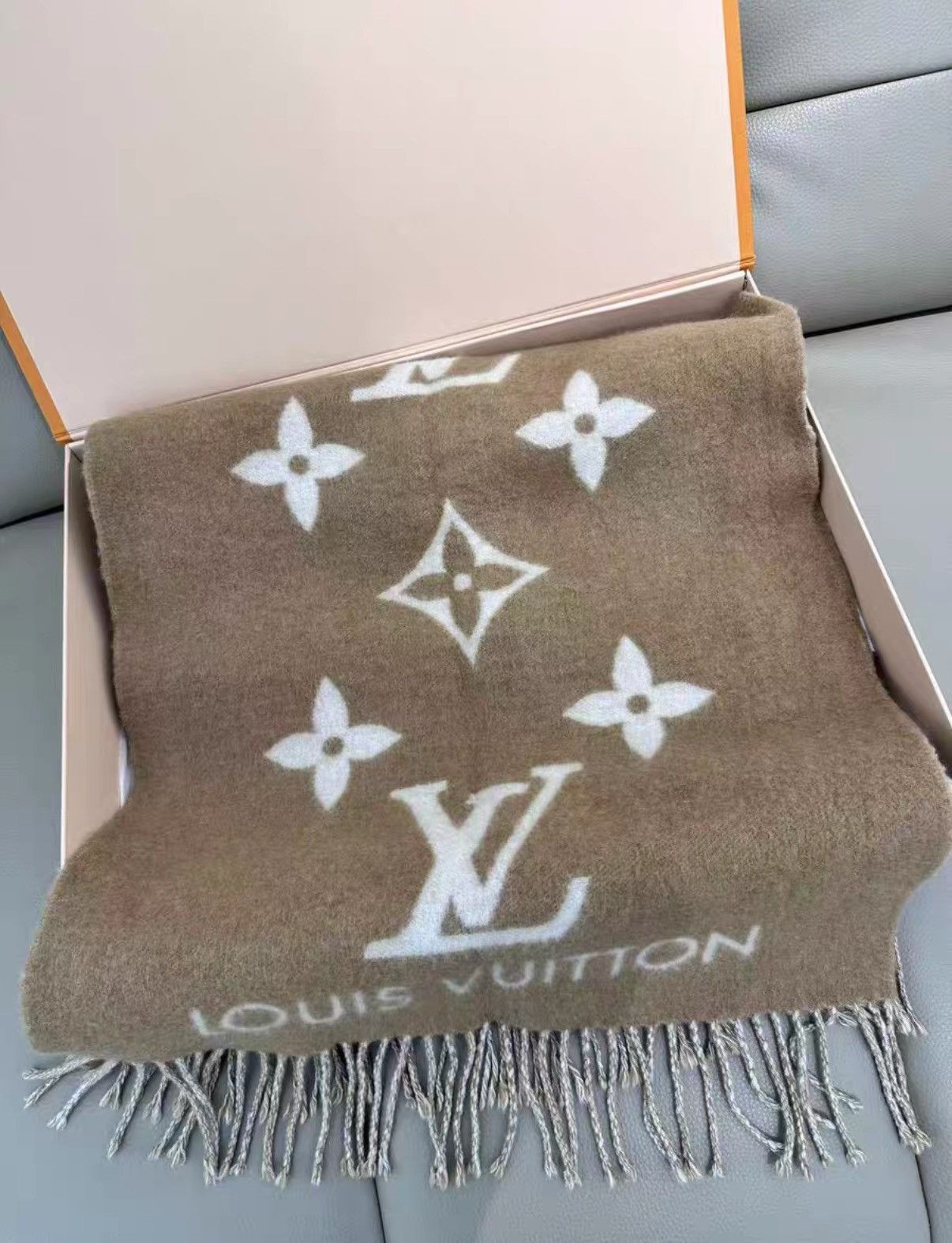 Louis Vuitton Louis Vuitton Reykjavik Reversible Cashmere Fringe Scarf J38 Size ONE SIZE - 2 Thumbnail