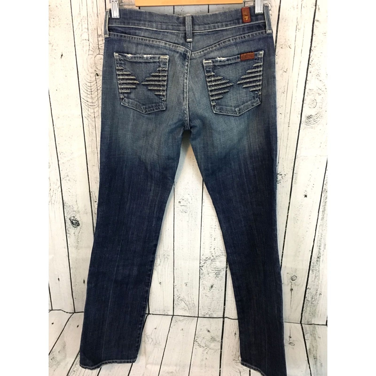 7 For All Mankind VINTAGE 7 For All Mankind 7FAM Jeans Boots Cut Colette Distressed Bootcut Medium Wash 26 Blue Women Size 26" / US 2 / IT 38 - 3 Thumbnail