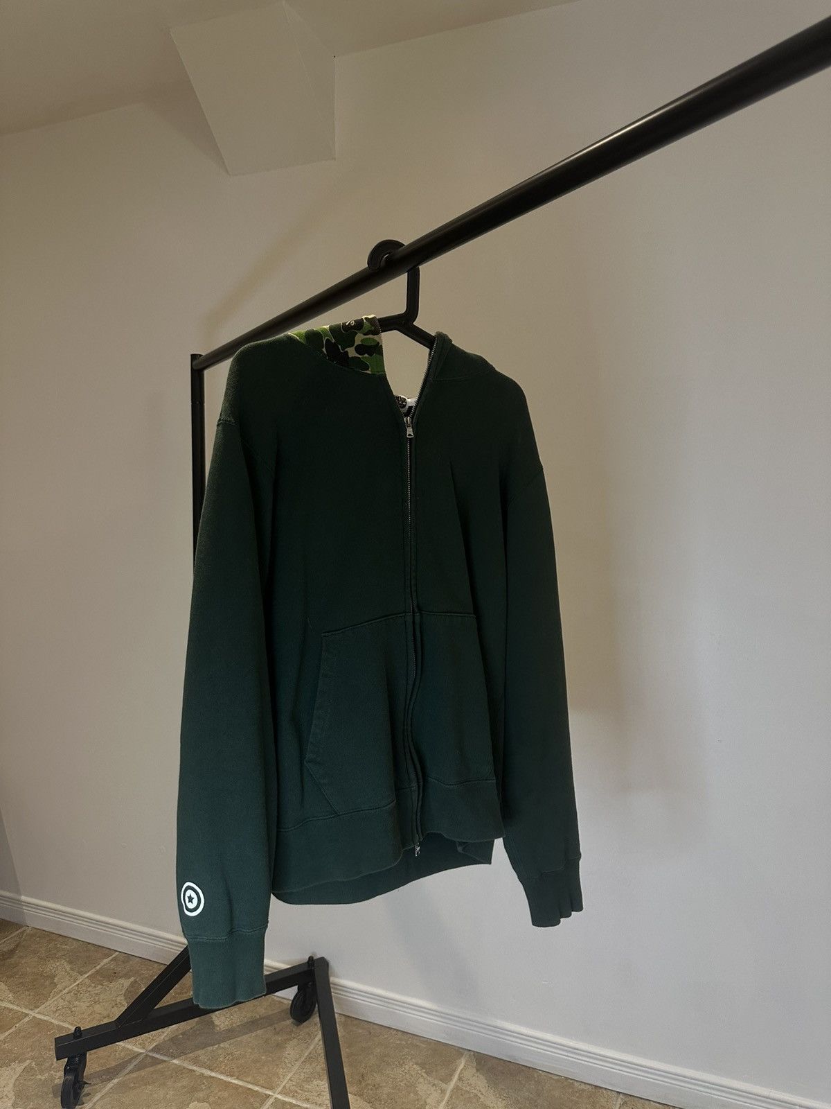Bape Bape Shark Hoodie First Camo Green Size US XL / EU 56 / 4 - 5 Thumbnail