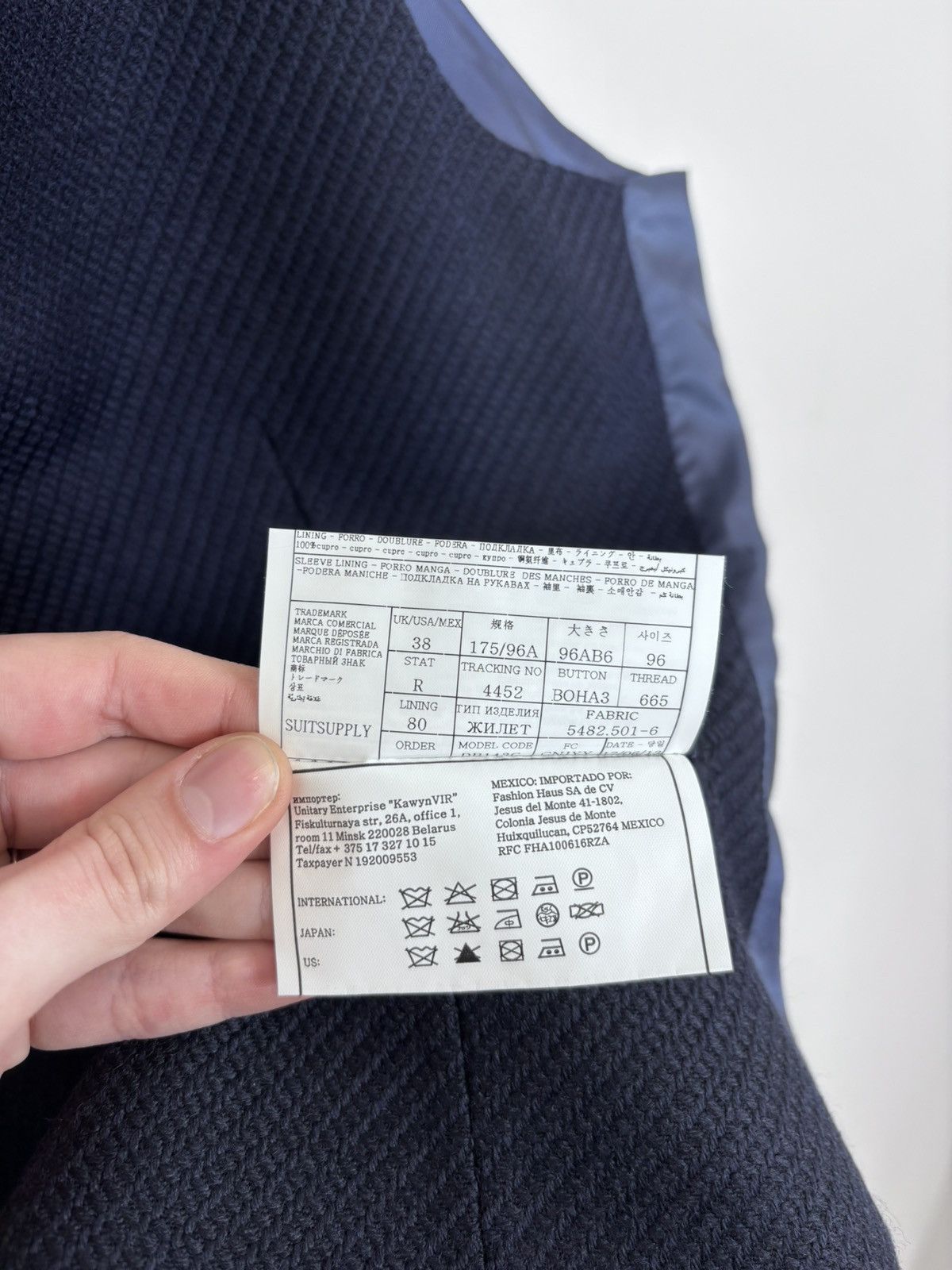 Suitsupply Suitsupply Capetown Men’s Navy Blue Wool Waistcoat Vest Size 38R - 11 Thumbnail