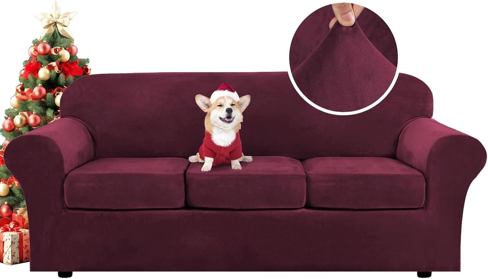Other Stretchy Velvet Sofa Cover - Comfy Couch Magic! Size ONE SIZE - 1 Thumbnail