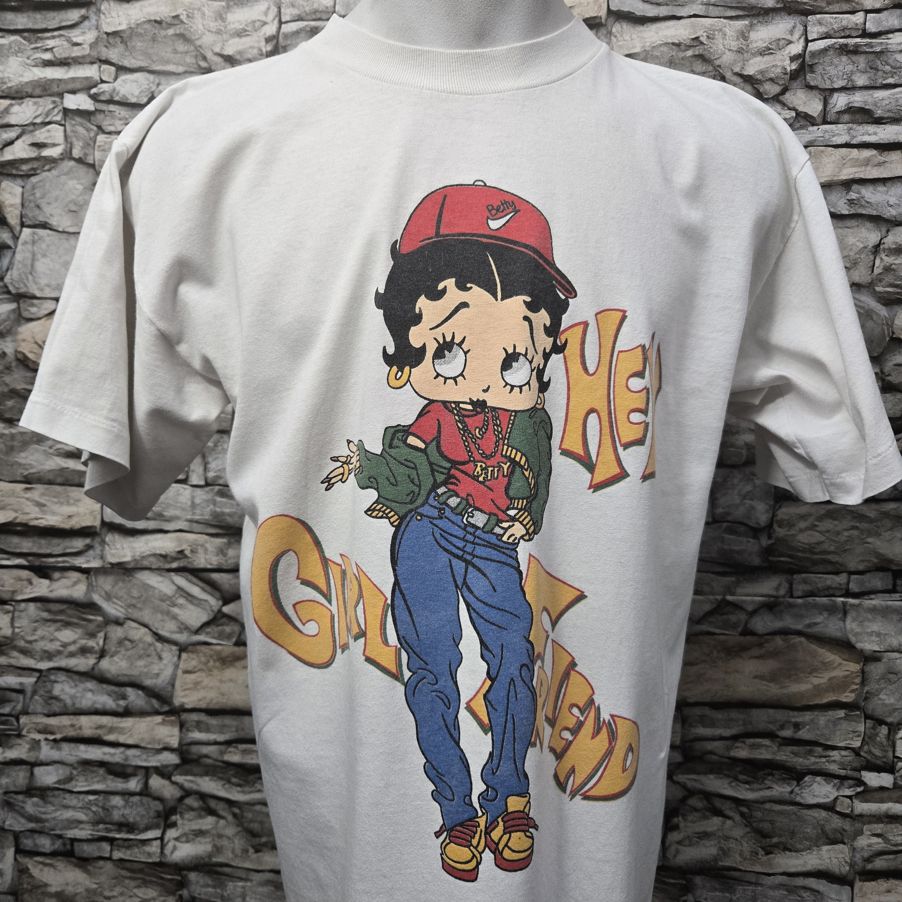 AAA Betty Boop 90s Hey Girlfriend T-Shirt Size L / US 10 / IT 46 - 2 Thumbnail