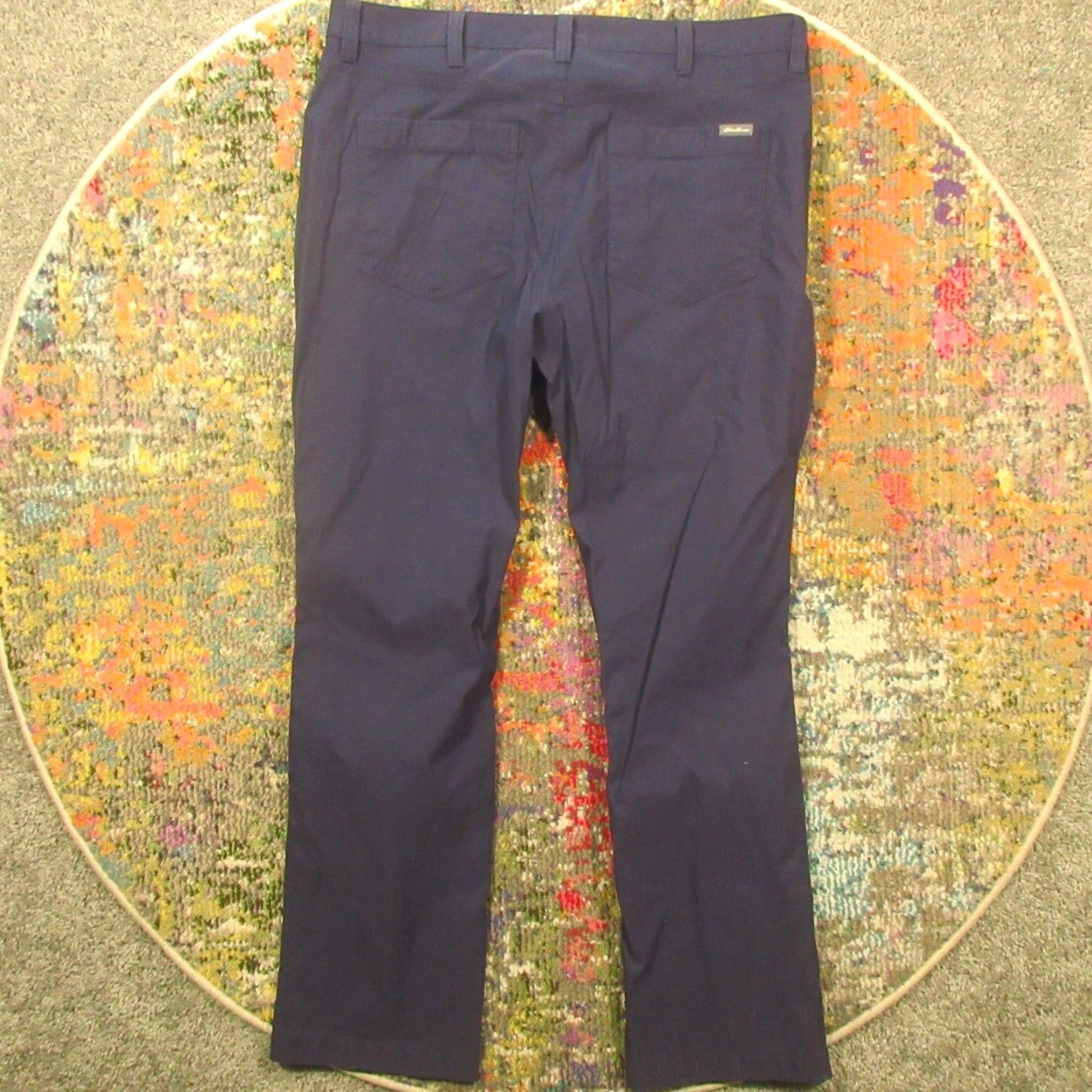 Eddie Bauer Eddie Bauer Pants Mens 36x32 Navy Lightweight Microfiber Outdoor Hiking Stretch Chino Casual Zip Pockets Slashed Straight Front Regular Mens Size US 36 / EU 52 - 2 Thumbnail