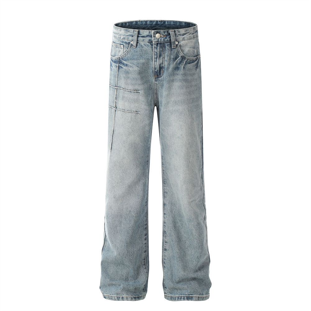Japanese Brand × Jean Men's punk street washed stitched flared jeans y2k Size US 34 / EU 50 - 1 Thumbnail
