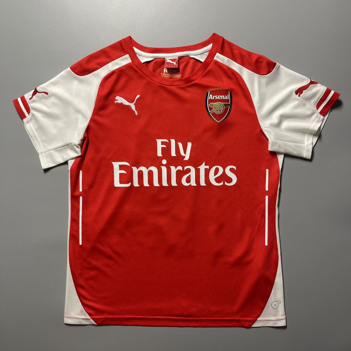 Puma × Vintage WOMENS ARSENAL PUMA 2014/2015 SOCCER HOME JERSEY #16 RAMSEY Size M / US 6-8 / IT 42-44 - 2 Thumbnail