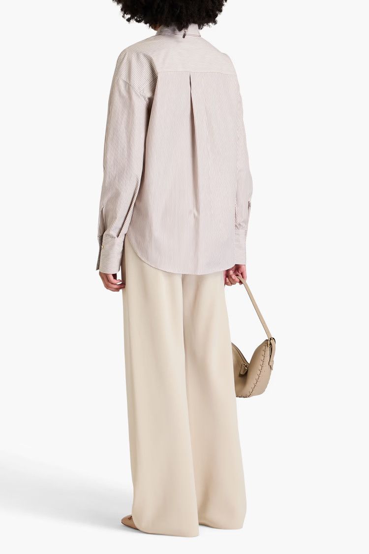 Brunello Cucinelli o1y0725 Striped Shirt in Beige/White Size XS / US 0-2 / IT 36-38 - 3 Thumbnail