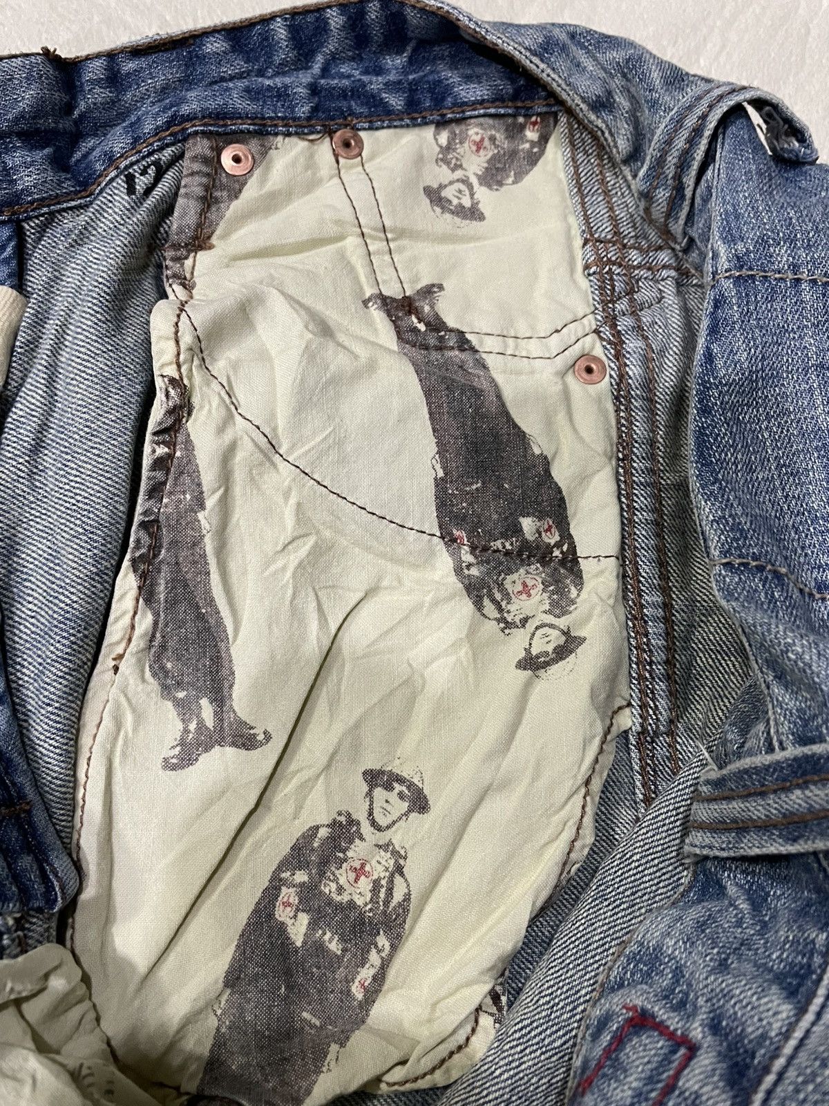 Japanese Brand Vintage Touch JeanSmith Sick Big Pocket Straight Cut Jeans Size US 32 / EU 48 - 14 Thumbnail